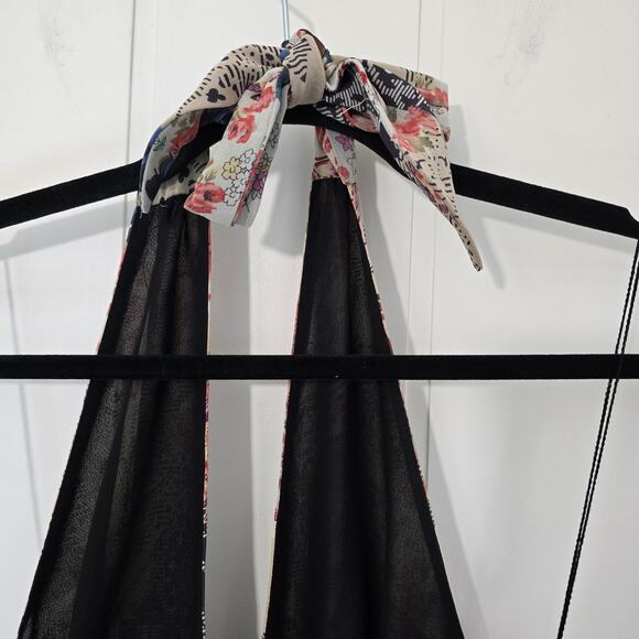 Adrianna Papel Silk Halter Dress Paisley Chiffon Fit Flare Lined Size 14 - Picture 8 of 12